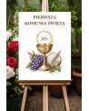 Plansza komunijna : Kielich i napis Pierwsza Komunia Święta