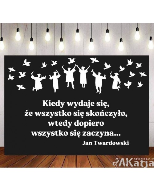 Zakończenie roku szkolnego-cytat - wycinanka z kartonu