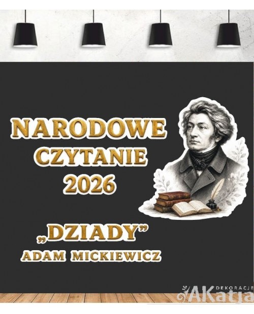 Narodowe Czytanie 2026 Adam Mickiewicz "Dziady": zestaw dekoracji do gazetek szkolnych