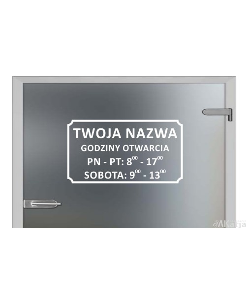 Naklejka Godziny Otwarcia