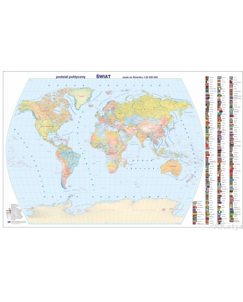 Naklejka Polityczna Mapa Świata