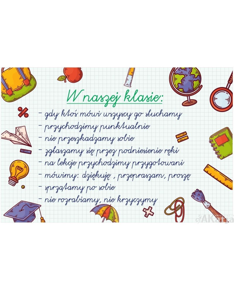 Naklejka na ścianę: W naszej klasie