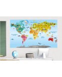 Naklejka Mapa świata dla dzieci