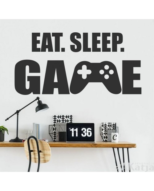 Eat Sleep Game - naklejka młodzieżowa na ścianę