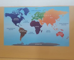 naklejka mapa kontynenty