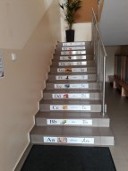 schody szkolne z alfabetem